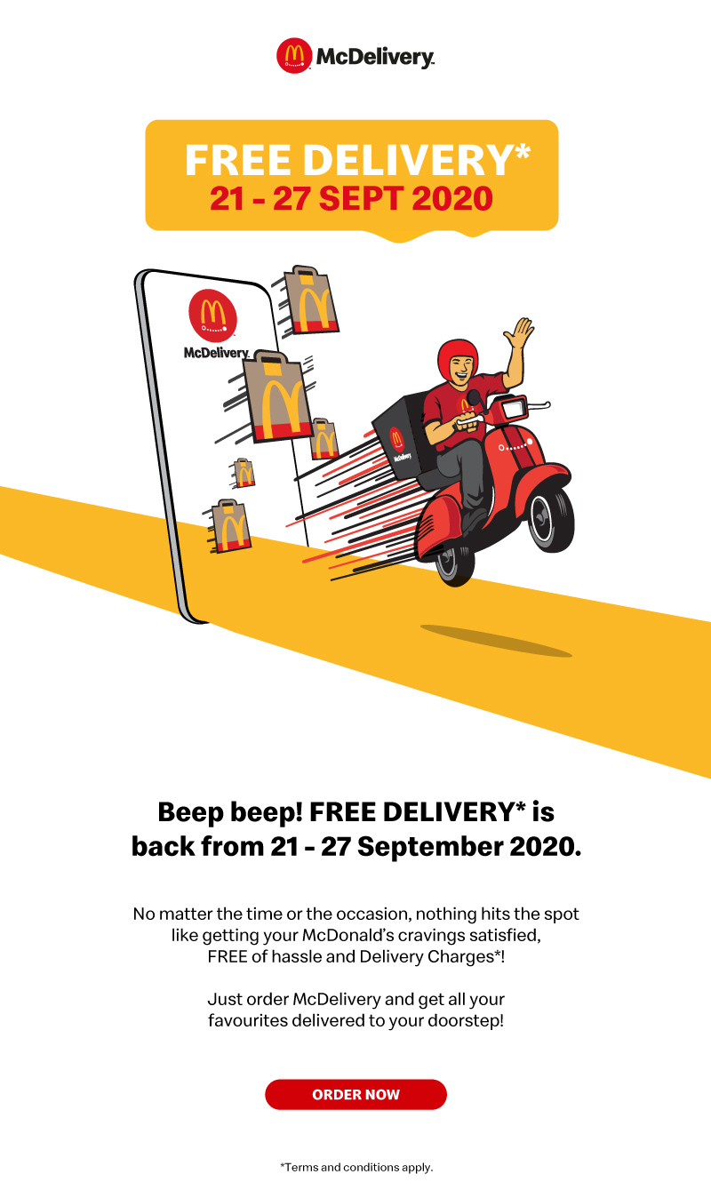 Beep beep! FREE DELIVERY* is back from 21 - 27 September 2020.