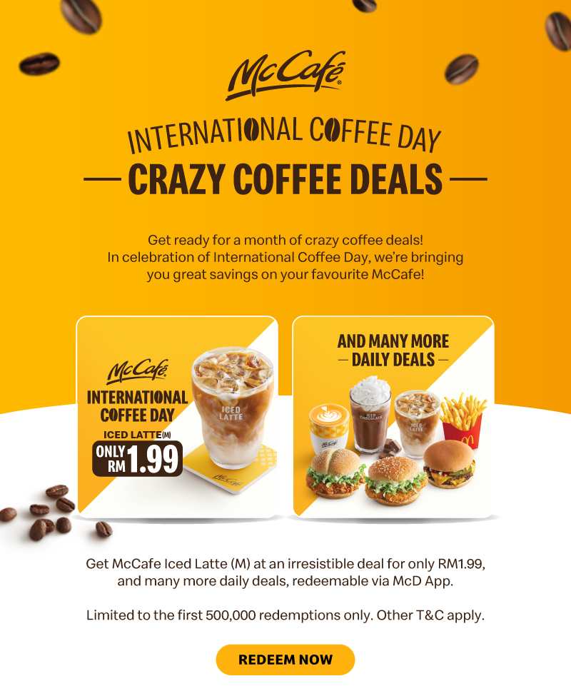 Get ready for a month of crazy coffee deals! In celebration of International Coffee Day, we're bringing you great savings on your favourite McCafe!