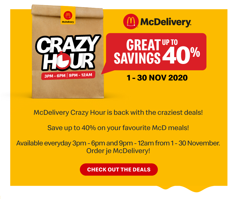 McDelivery Crazy Hour is back with the craziest deals!