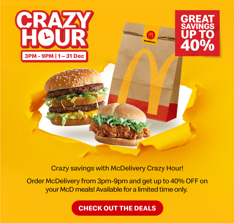 Crazy savings with McDelivery Crazy Hour!
