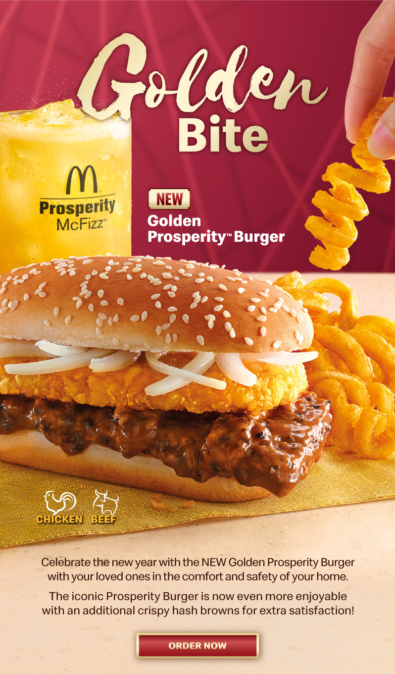 Celebrate the new year with the NEW Golden Prosperity Burger with your loved ones in the comfort and safety of your home. 