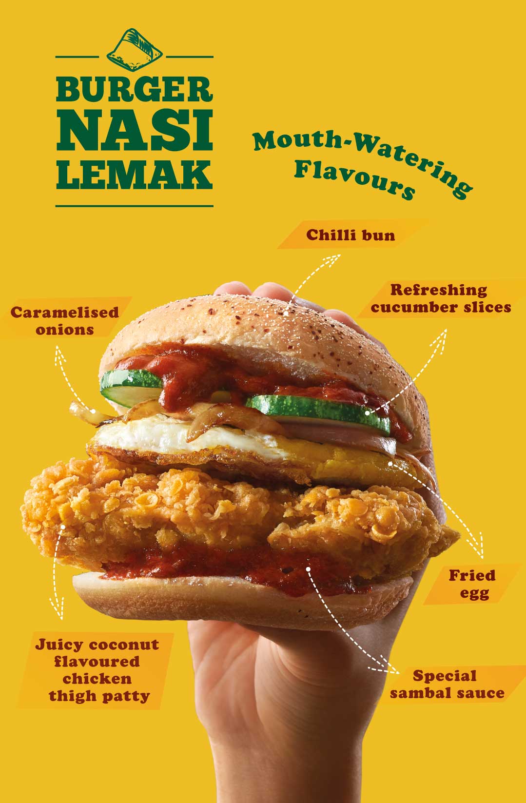 McDonald's New Nasi Lemak Burger is Back! 😱😋 #mcdonalds #nasilemak  #bandung #new #burger 