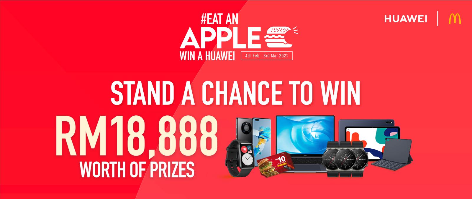 #EatAnApple and Win A Huawei Contest's image'
