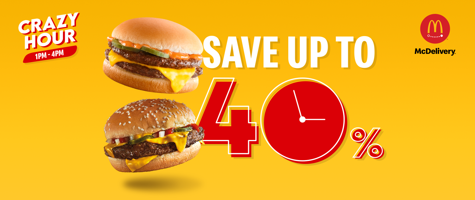 Daily savings of up to 40% with McDelivery Crazy Hour!'s image'