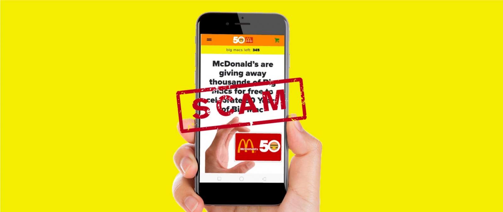 SCAM: Free Big Mac Scam to celebrate 50 years of Big Mac's image'
