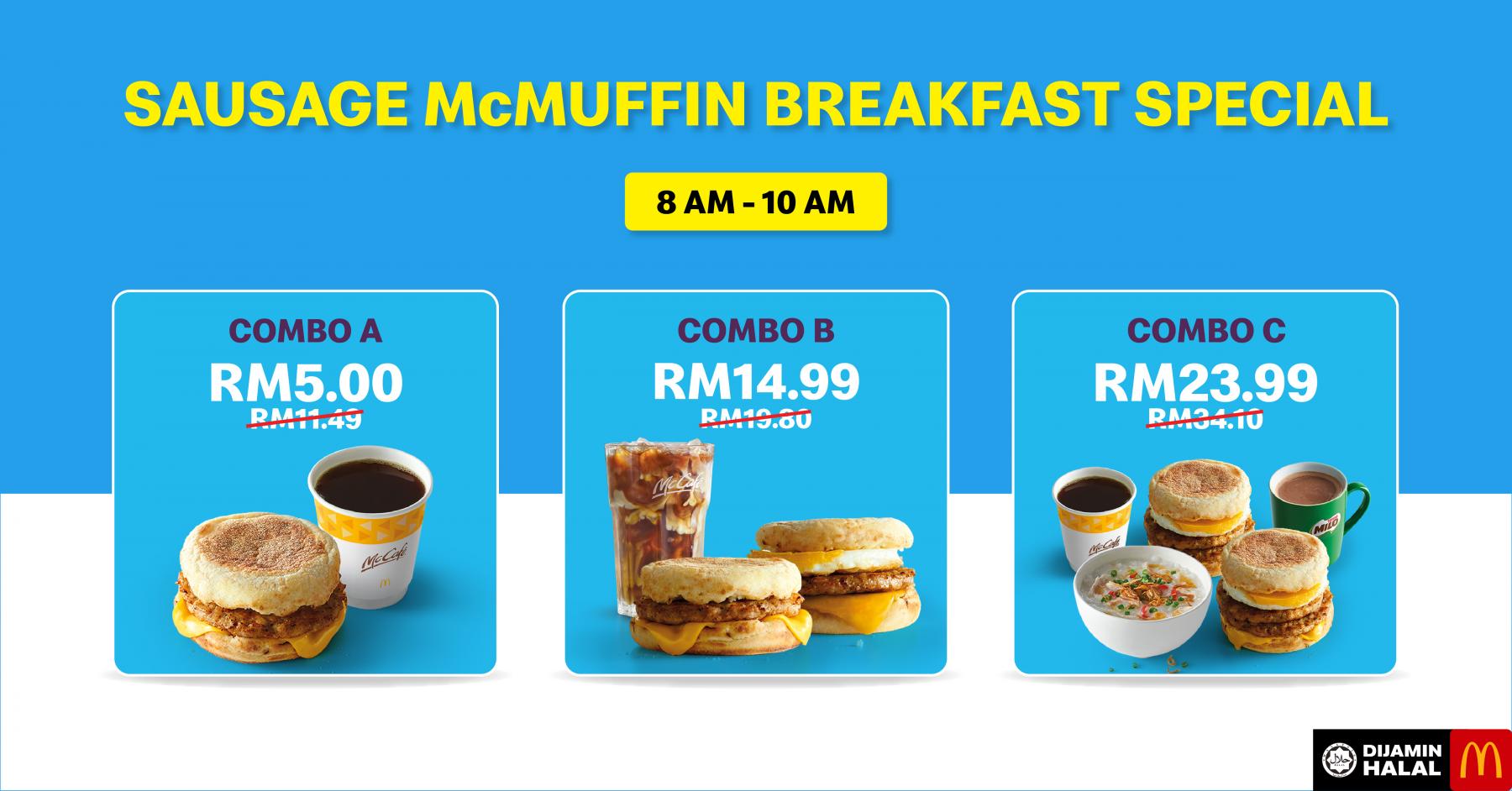 I'm lovin' it! McDonald's® Malaysia | Sausage McMuffin Breakfast ...