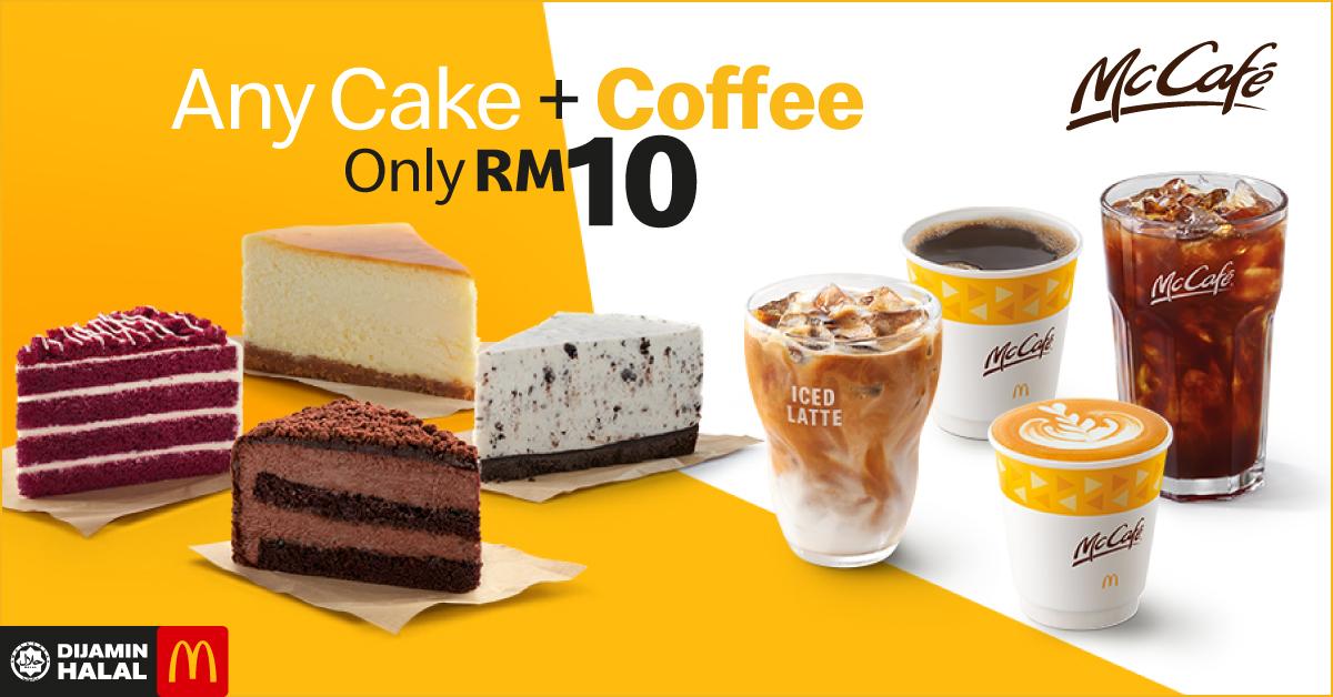 McCafe Coffee + Secret Recipe Cake for only RM10
