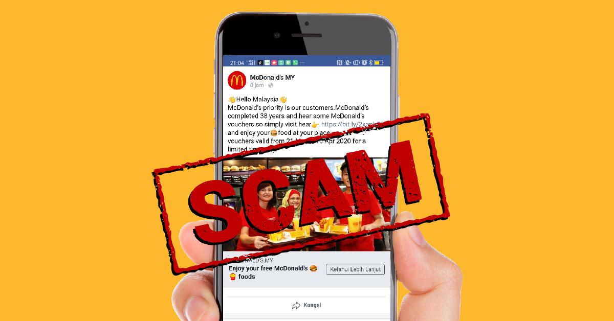 McDonald's® Malaysia | SCAM Alert: Free McDonald's ...