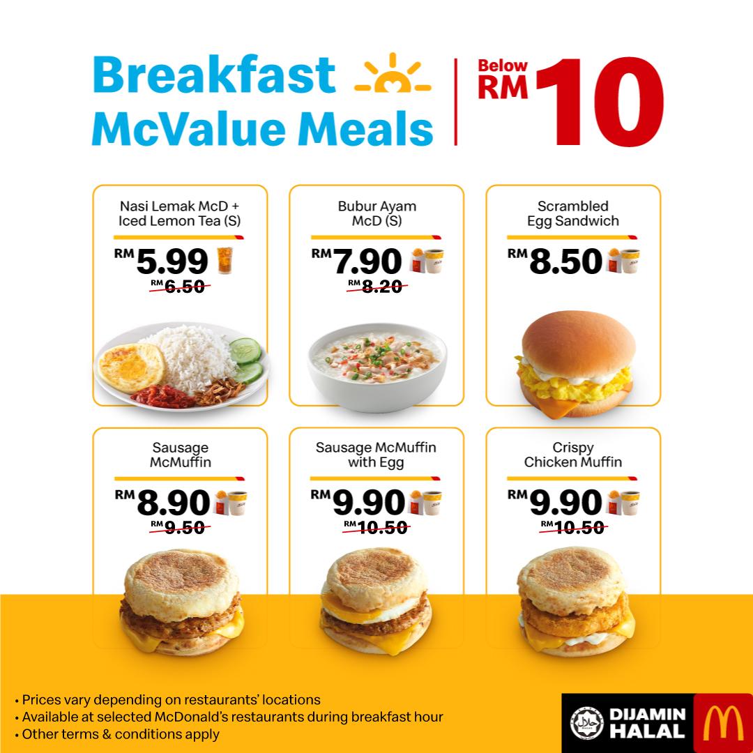 Mcdonald S Malaysia Breakfast Mcvalue Meals Below Rm10